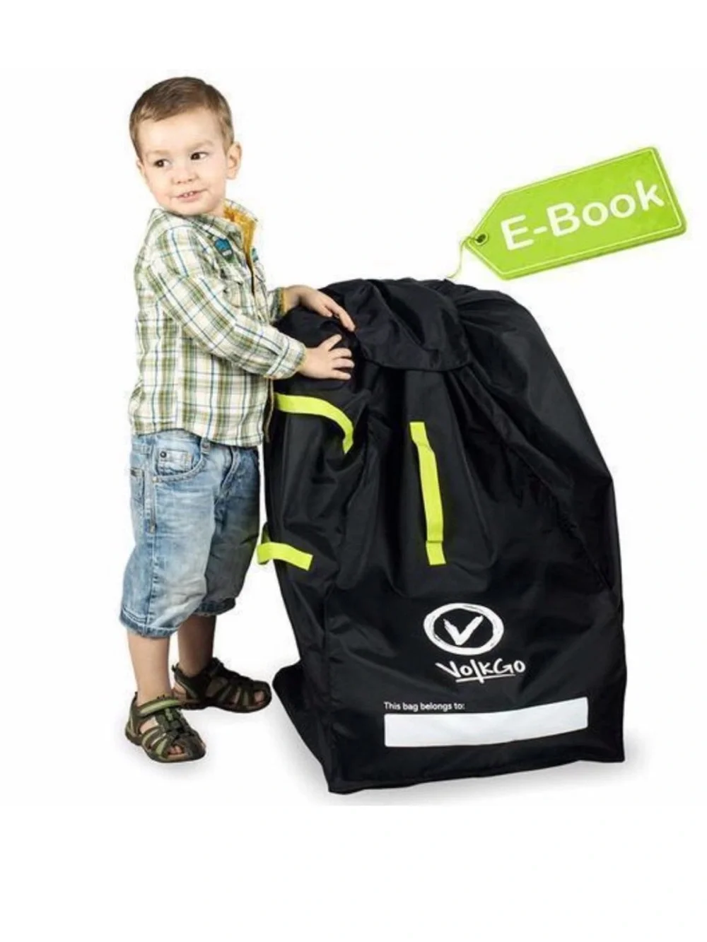 Men's Black Backpack with Neon Yellow Accents